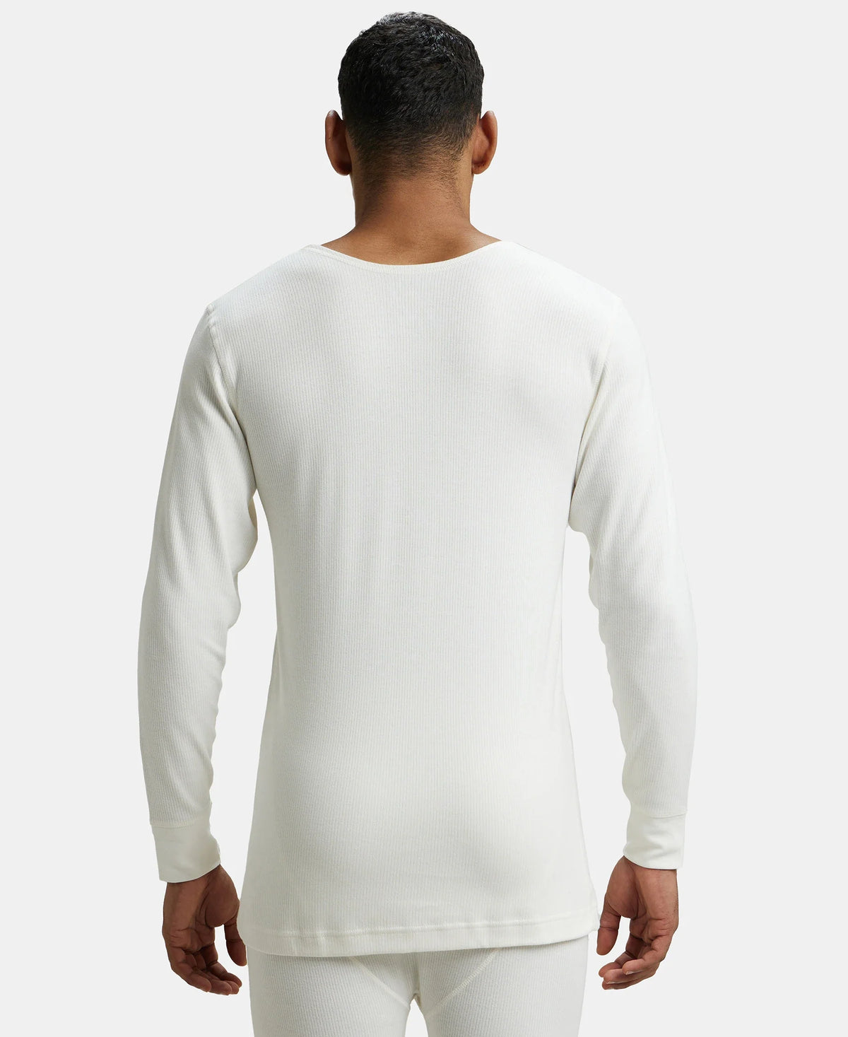 Extra Warmth Super Combed Cotton Rich Full Sleeve Thermal Undershirt with StayWarm Technology - Off White