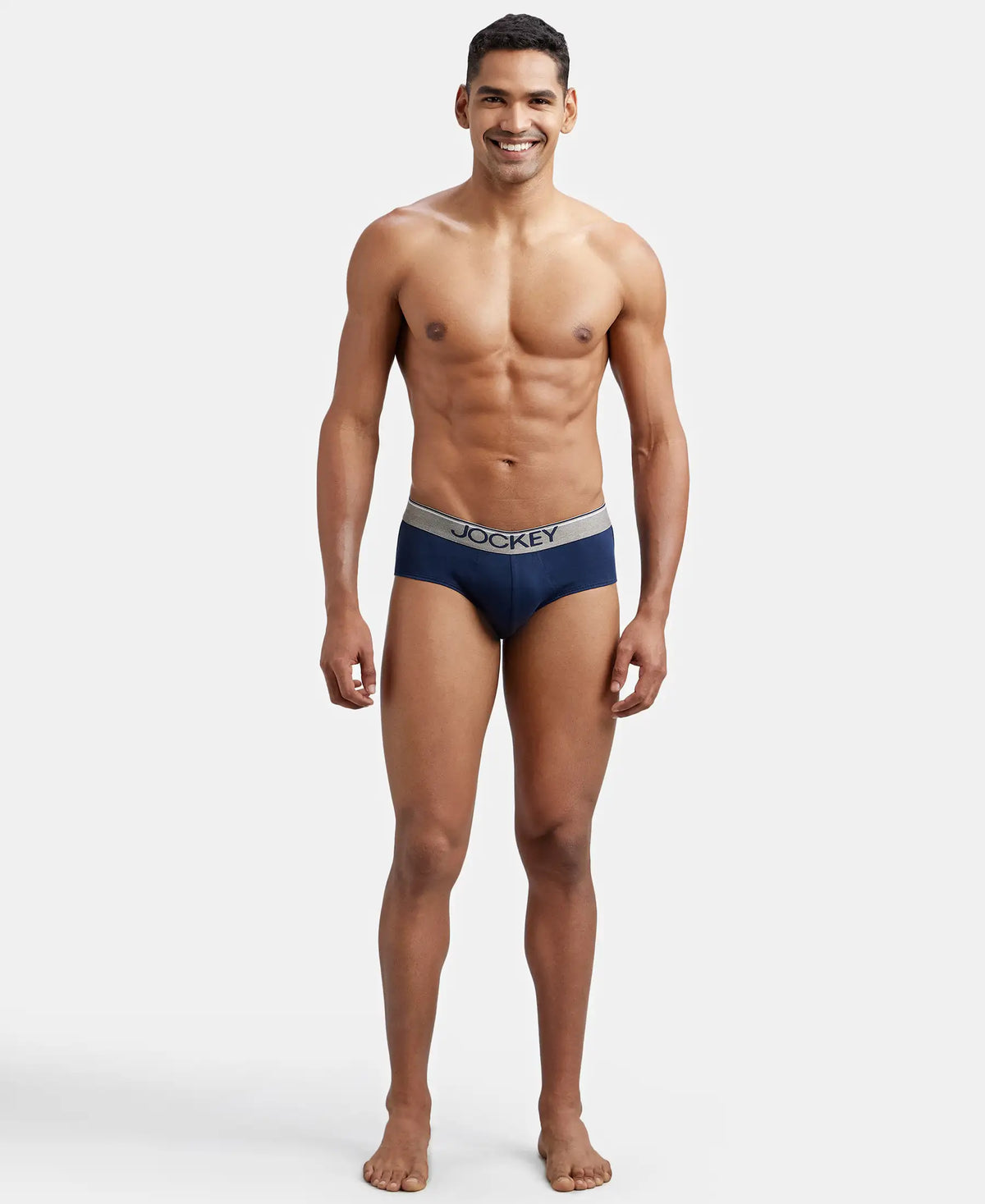 Super Combed Cotton Solid Brief with Ultrasoft Waistband - Deep Navy