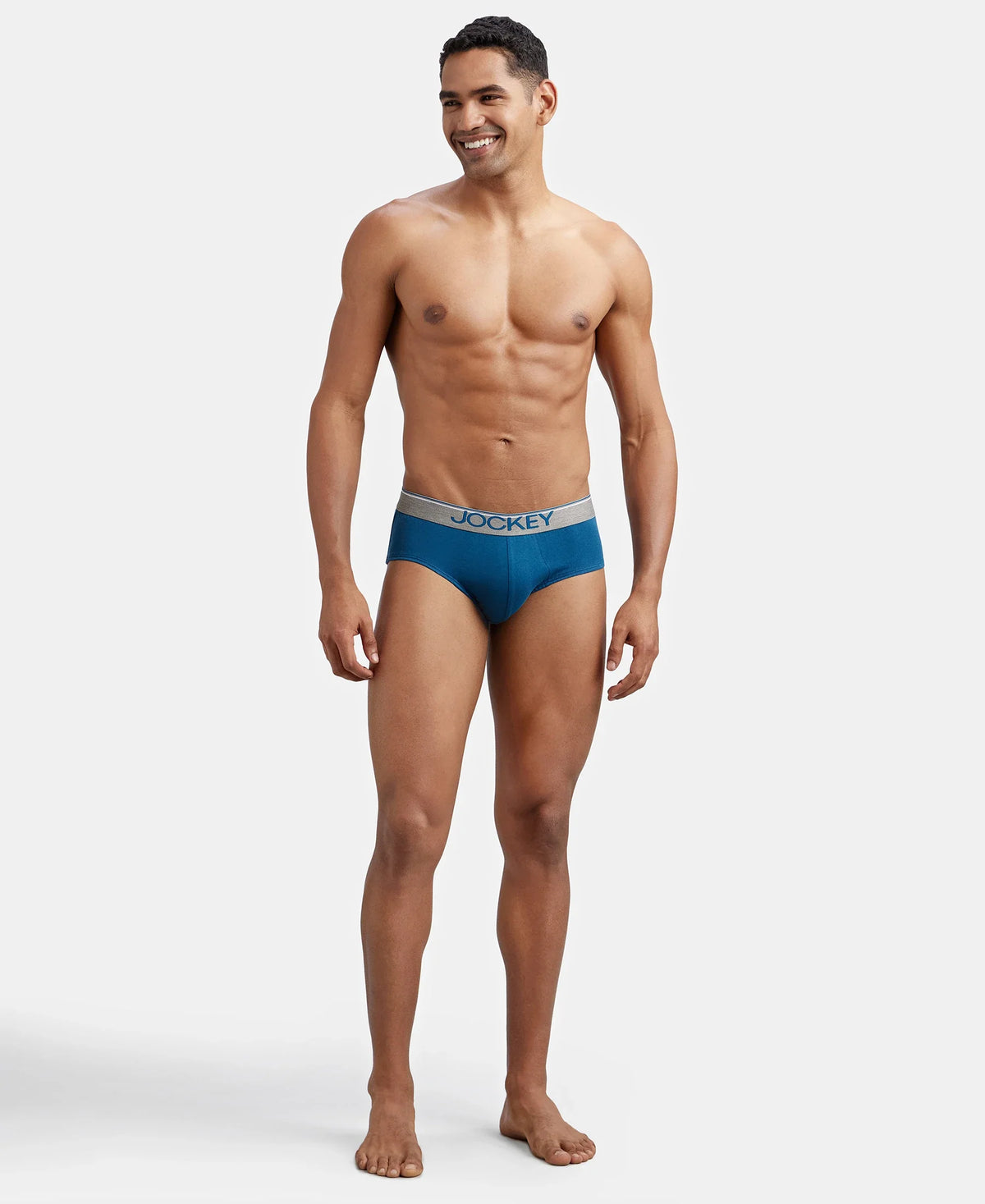 Super Combed Cotton Solid Brief with Ultrasoft Waistband - Seaport Teal
