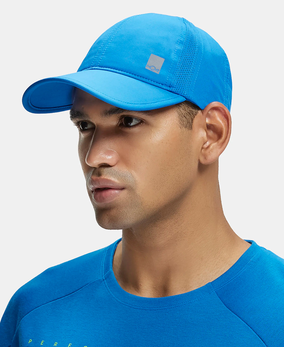 Polyester Solid Cap with Adjustable Back Closure and StayDry Technology - Move Blue