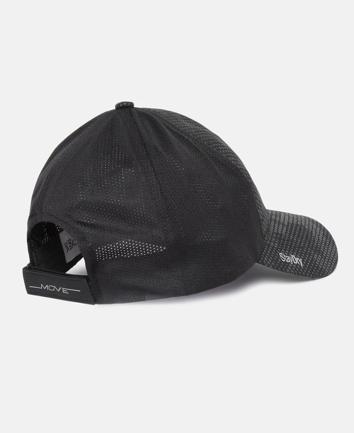 Polyester Printed Cap with Adjustable Back Closure and StayDry Technology - Black