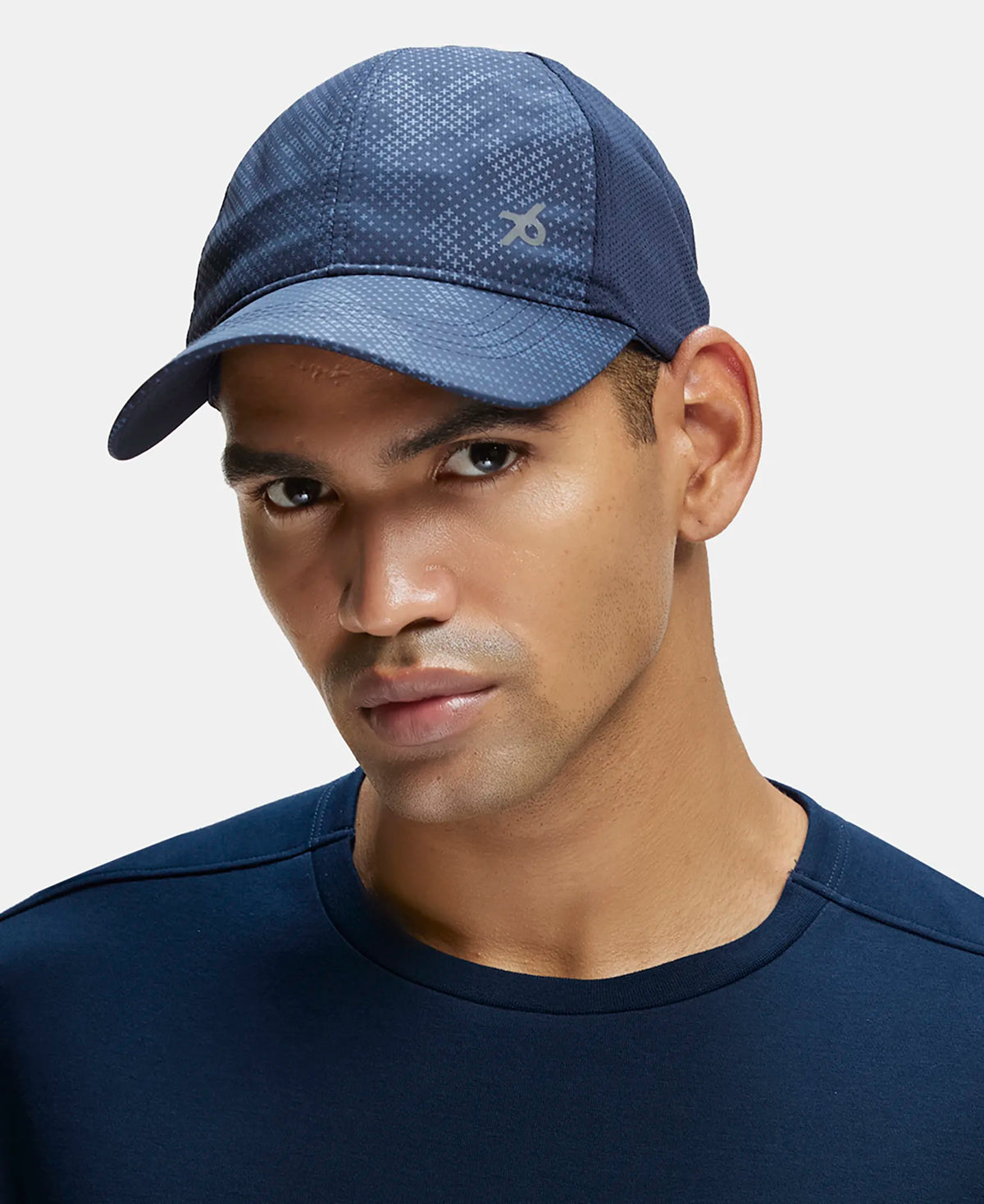 Polyester Printed Cap with Adjustable Back Closure and StayDry Technology - Navy