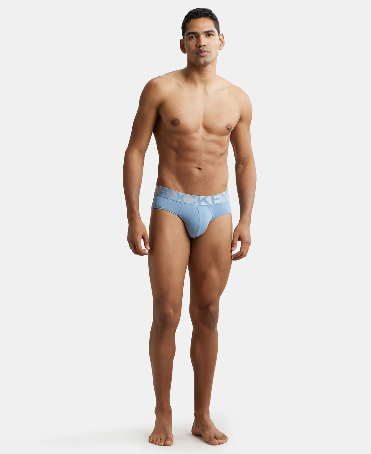 Tactel Microfiber Elastane Stretch Solid Brief with Moisture Move Properties - Blue Shadow