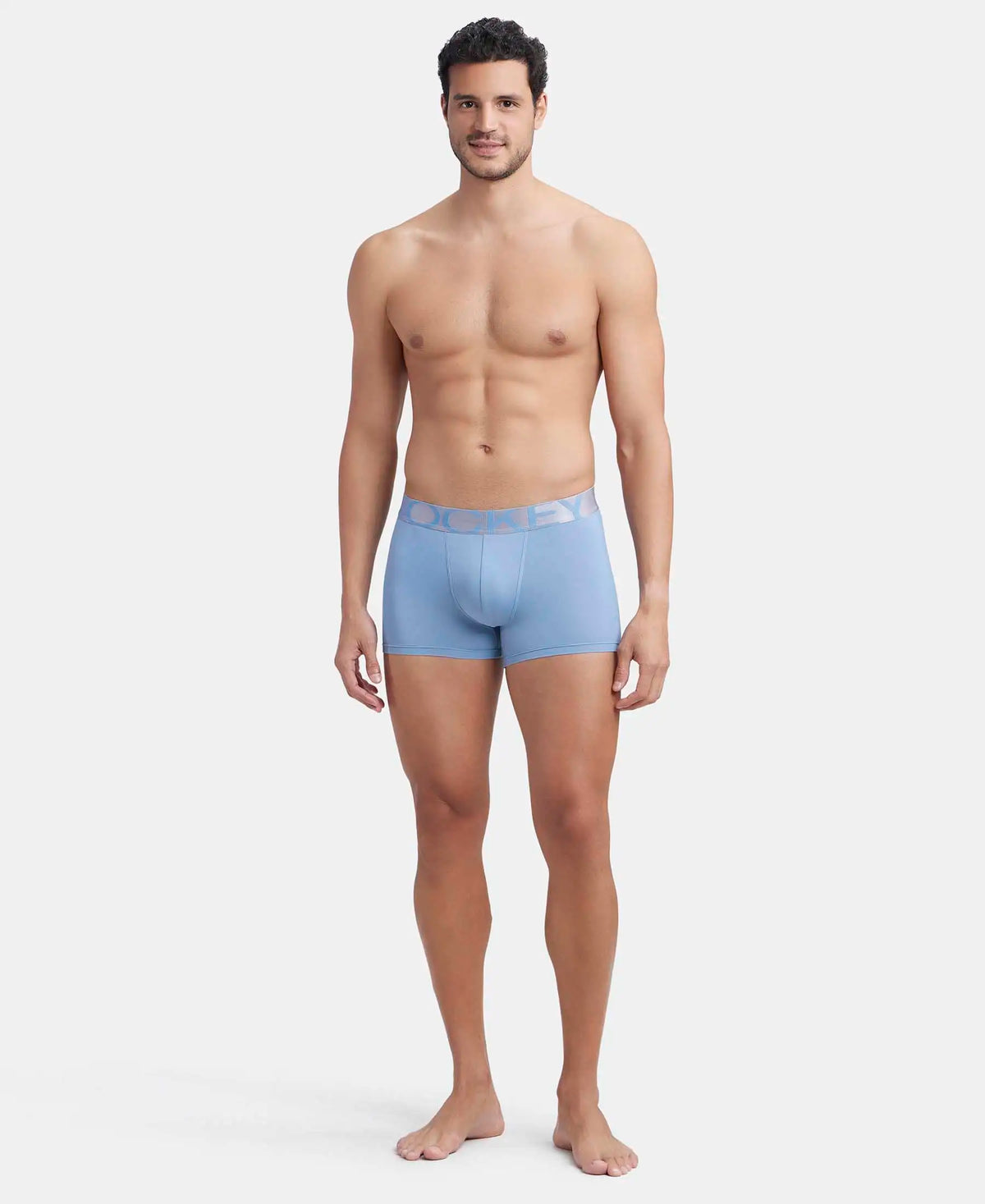 Tactel Microfiber Elastane Stretch Solid Trunk with Moisture Move Properties - Blue Shadow