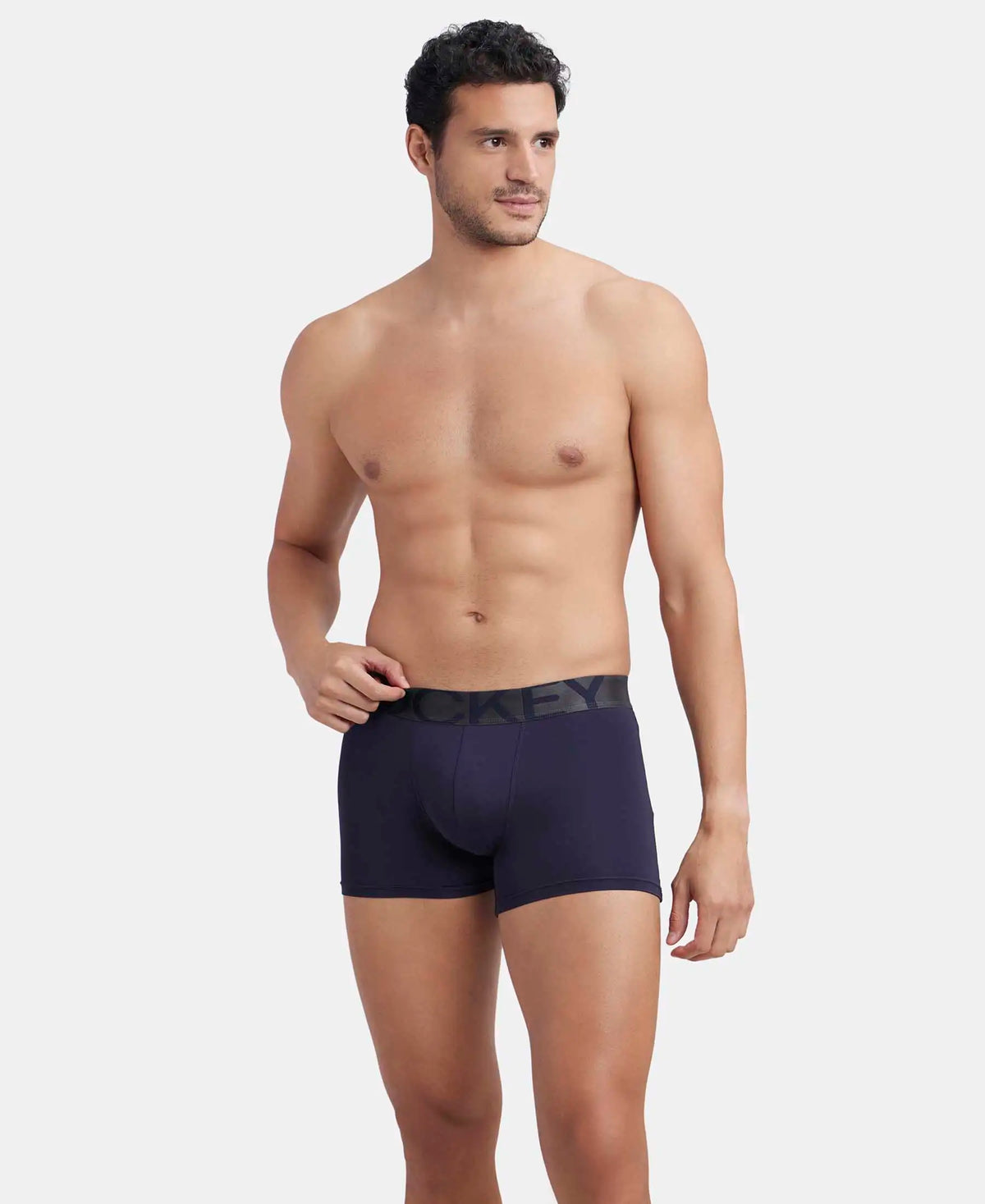 Tactel Microfiber Elastane Stretch Solid Trunk with Moisture Move Properties - True Navy