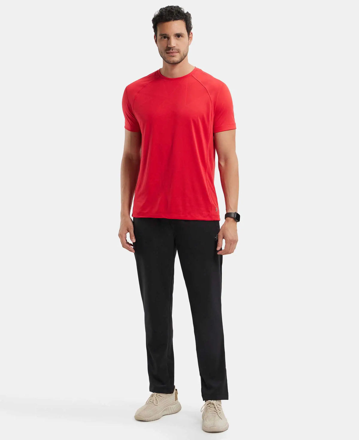 Recycled Microfiber Elastane Stretch Trackpant with Zipper Pockets and StayFresh Treatment - Black