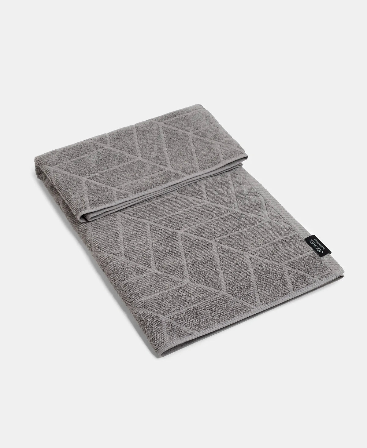 Cotton Terry Ultrasoft and Durable Patterned Bath Towel - Grey
