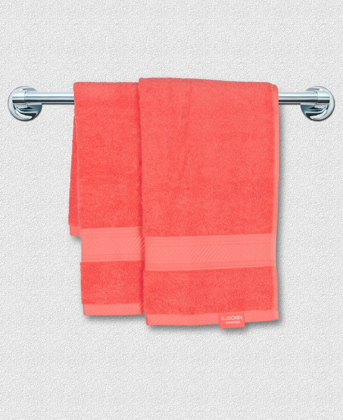 Cotton Terry Ultrasoft and Durable Solid Hand Towel - Coral (Pack of 2)