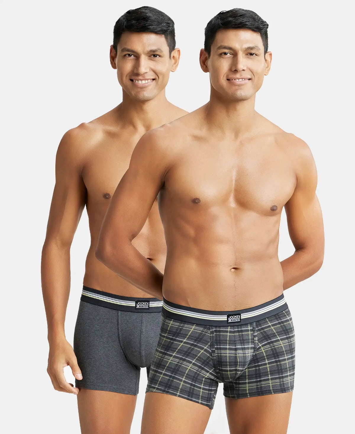 Super Combed Cotton Elastane Stretch Printed Trunk with Ultrasoft Waistband - Assorted (Pack of 2)