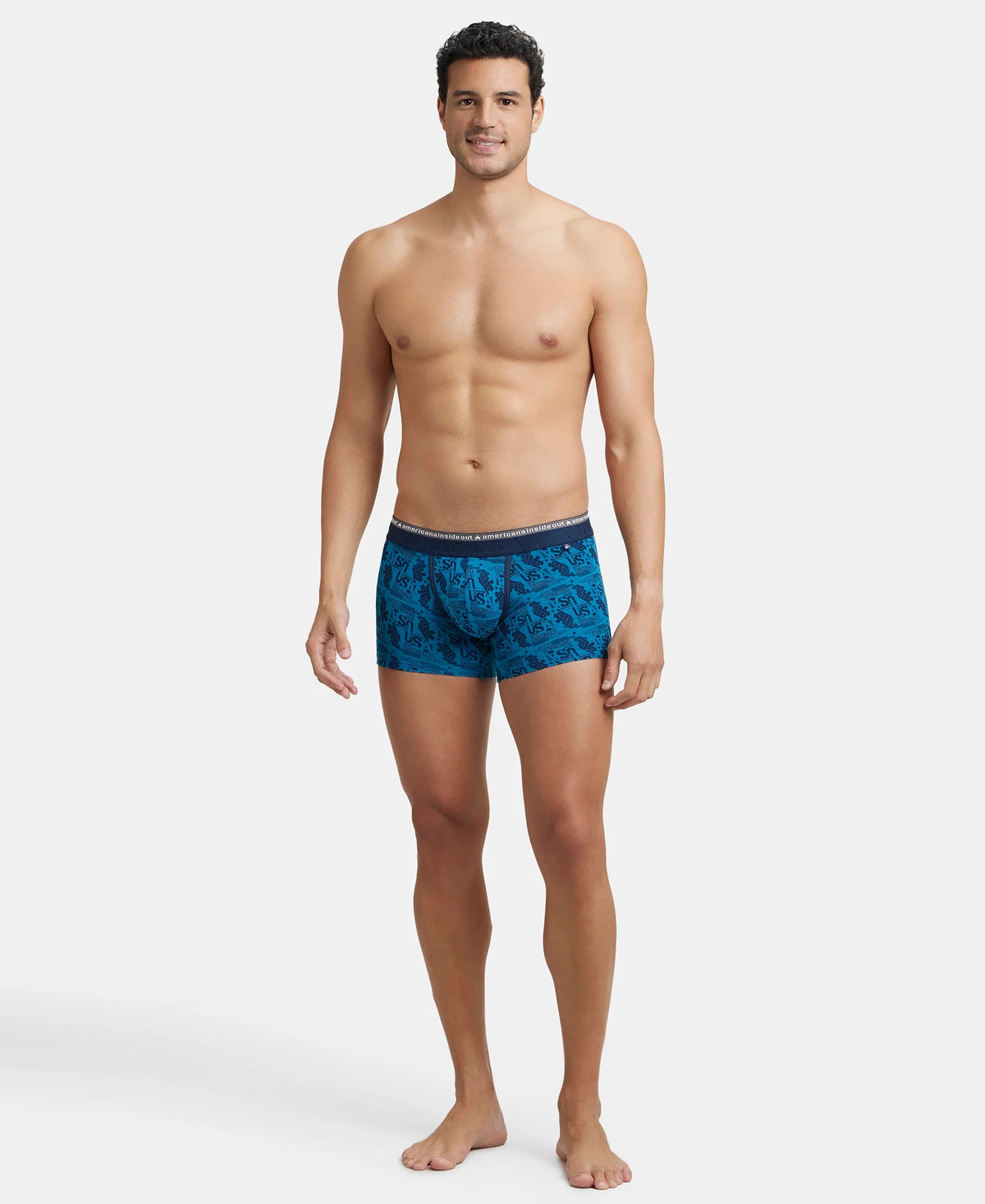 Super Combed Cotton Elastane Stretch Printed Trunk with Ultrasoft Waistband - Assorted