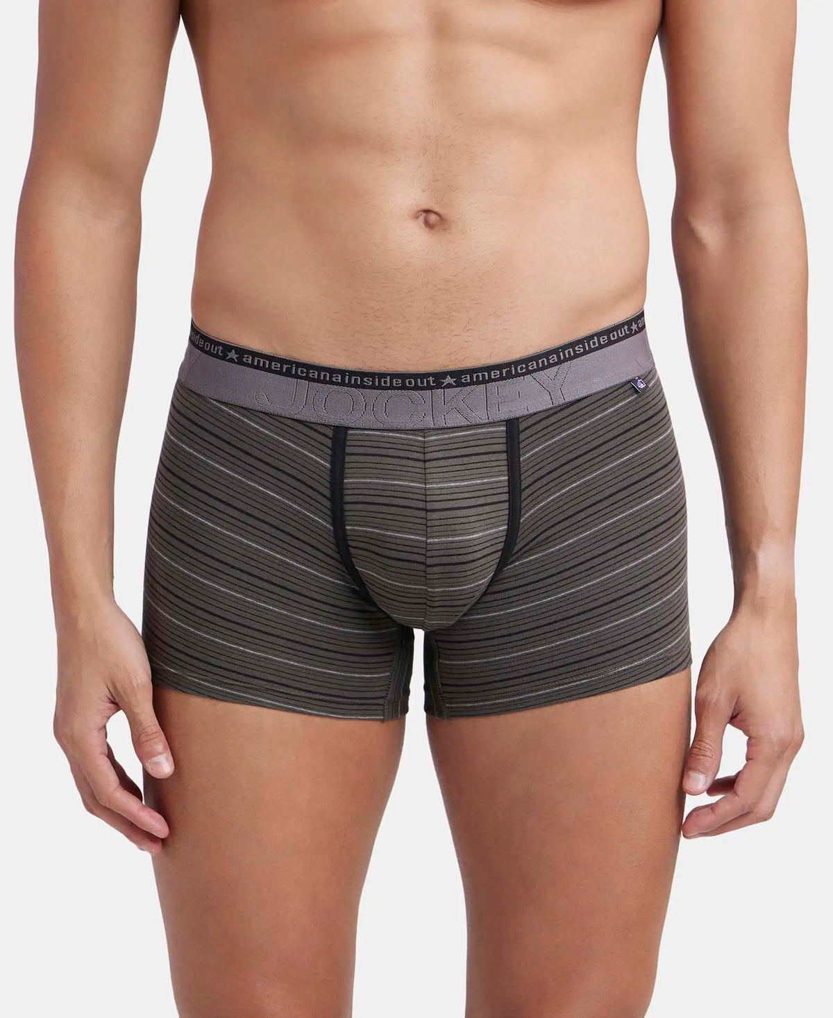 Super Combed Cotton Elastane Stretch Stripe Trunk with Ultrasoft Waistband - Assorted