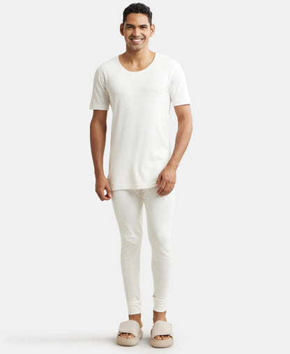 Extra Warmth Super Combed Cotton Rich Half Sleeved Thermal Undershirt with StayWarm Technology - Off White