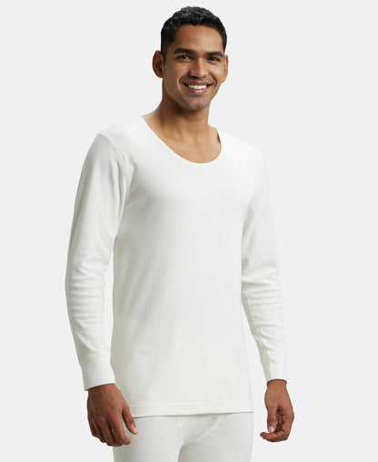 Extra Warmth Super Combed Cotton Rich Full Sleeve Thermal Undershirt with StayWarm Technology - Off White