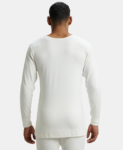 Extra Warmth Super Combed Cotton Rich Full Sleeve Thermal Undershirt with StayWarm Technology - Off White