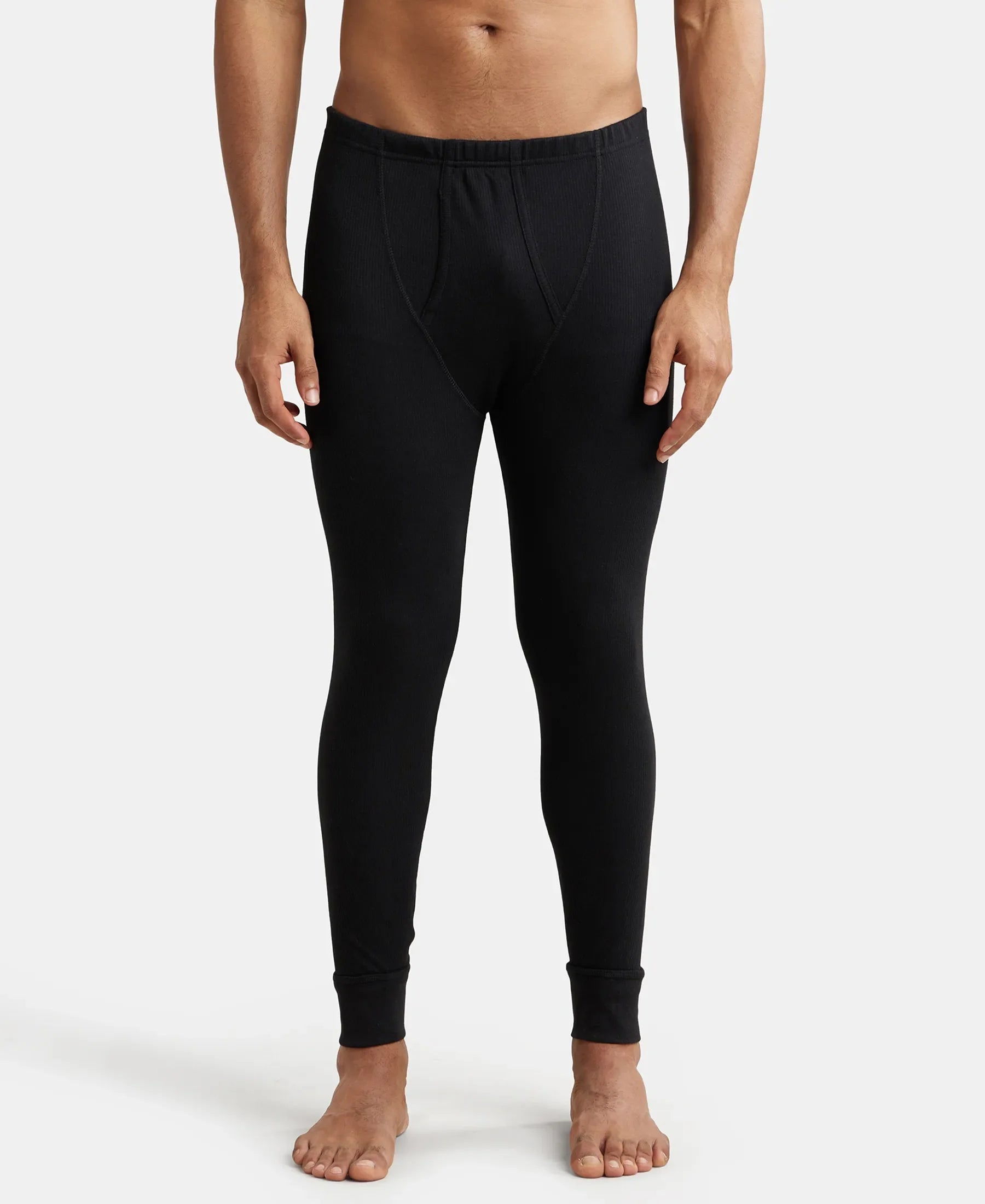 Extra Warmth Super Combed Cotton Rich Thermal Long Johns with StayWarm Technology - Black
