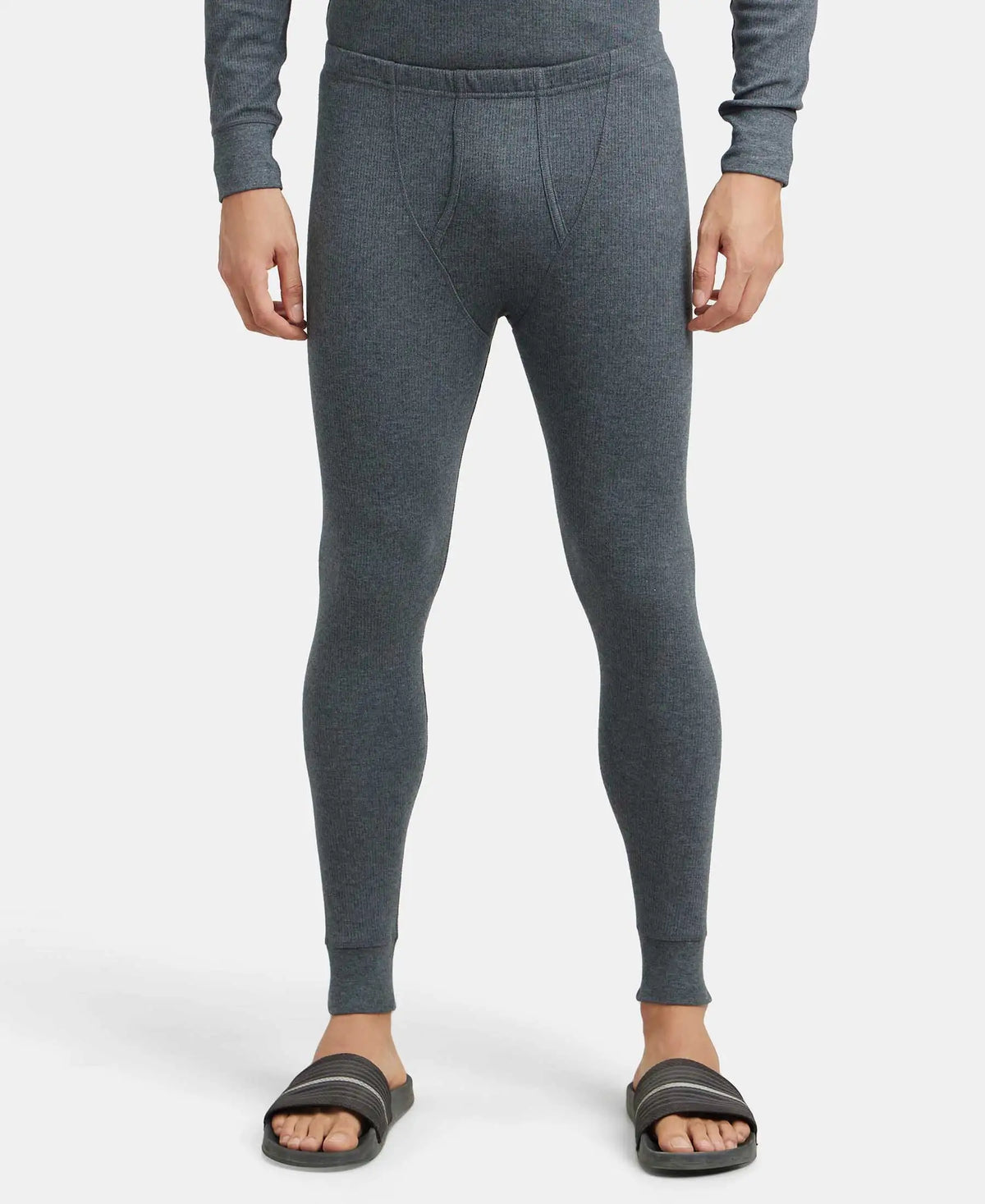 Extra Warmth Super Combed Cotton Rich Thermal Long Johns with StayWarm Technology - Charcoal Melange