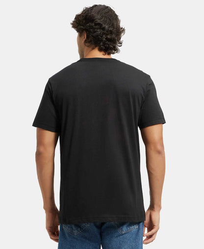 Super Combed Cotton Rich Round Neck Half Sleeve T-Shirt - Black