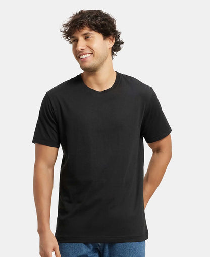Super Combed Cotton Rich Round Neck Half Sleeve T-Shirt - Black