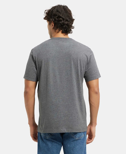 Super Combed Cotton Rich Round Neck Half Sleeve T-Shirt - Charcoal Melange