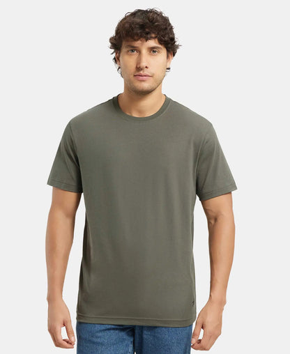 Super Combed Cotton Rich Round Neck Half Sleeve T-Shirt - Deep Olive