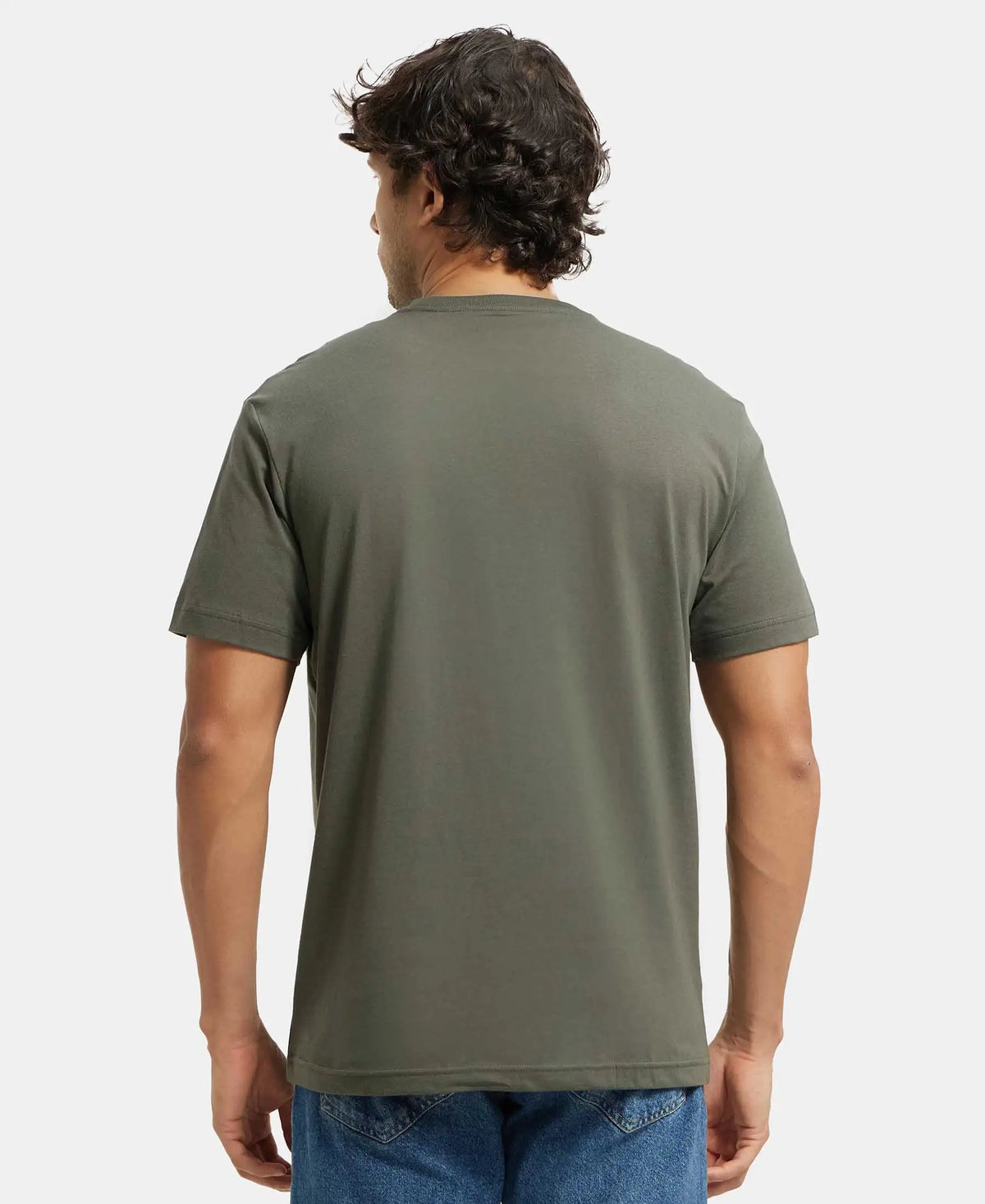 Super Combed Cotton Rich Round Neck Half Sleeve T-Shirt - Deep Olive