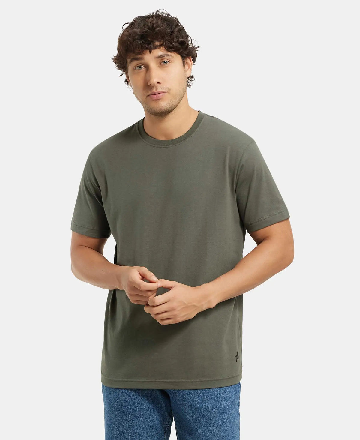 Super Combed Cotton Rich Round Neck Half Sleeve T-Shirt - Deep Olive