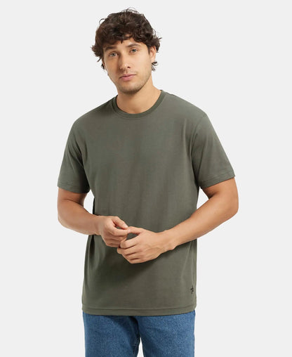 Super Combed Cotton Rich Round Neck Half Sleeve T-Shirt - Deep Olive