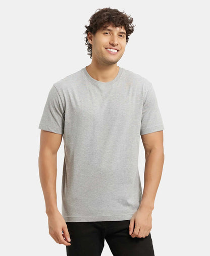 Super Combed Cotton Rich Round Neck Half Sleeve T-Shirt - Grey Melange