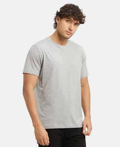 Super Combed Cotton Rich Round Neck Half Sleeve T-Shirt - Grey Melange