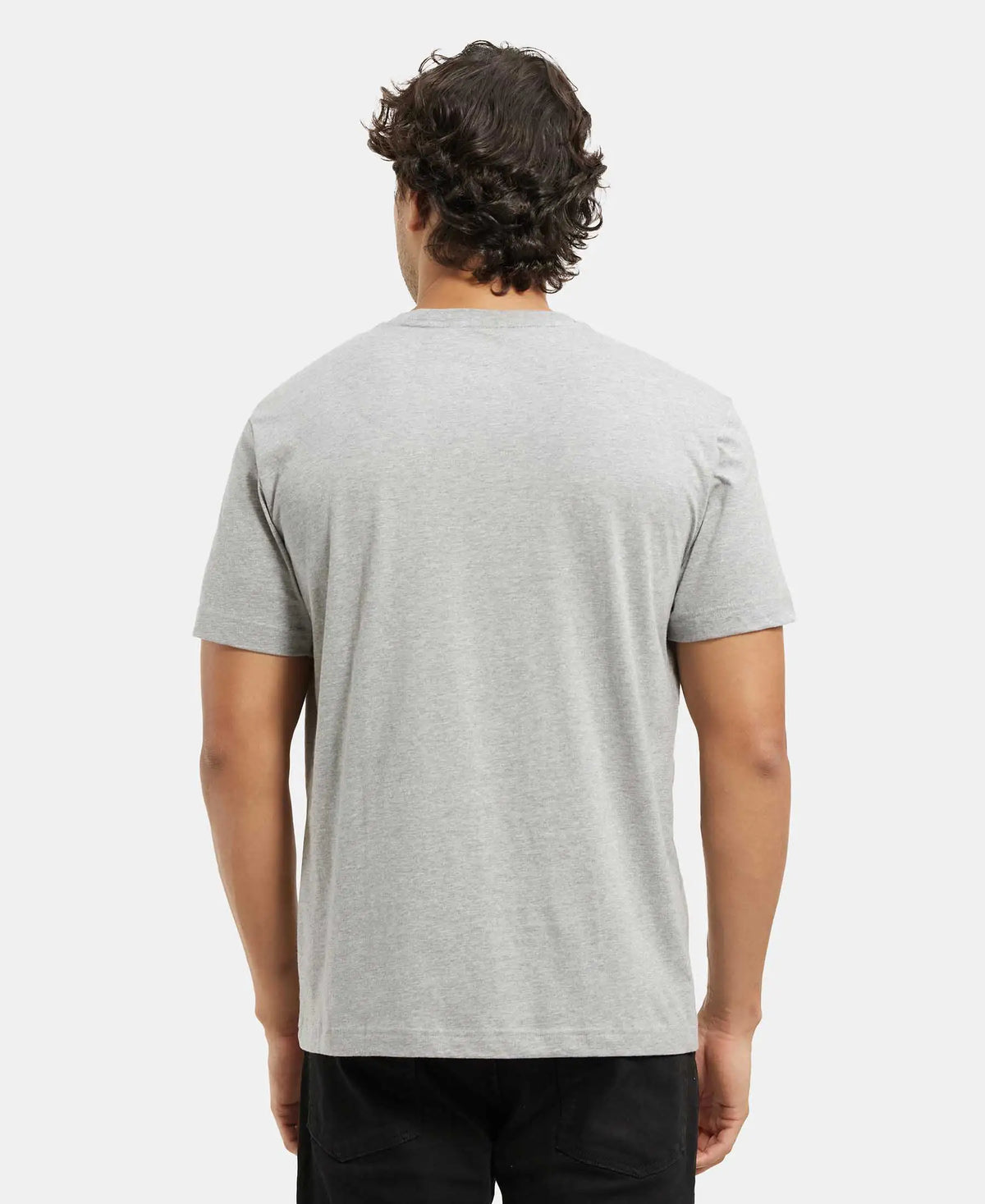 Super Combed Cotton Rich Round Neck Half Sleeve T-Shirt - Grey Melange