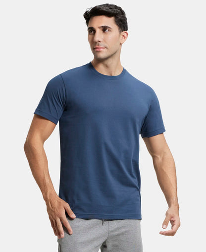 Super Combed Cotton Rich Round Neck Half Sleeve T-Shirt - Mid Night Navy