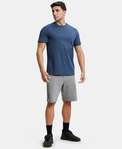 Super Combed Cotton Rich Round Neck Half Sleeve T-Shirt - Mid Night Navy