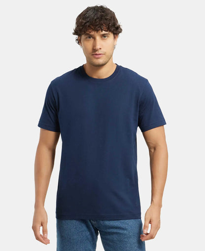 Super Combed Cotton Rich Round Neck Half Sleeve T-Shirt - Navy