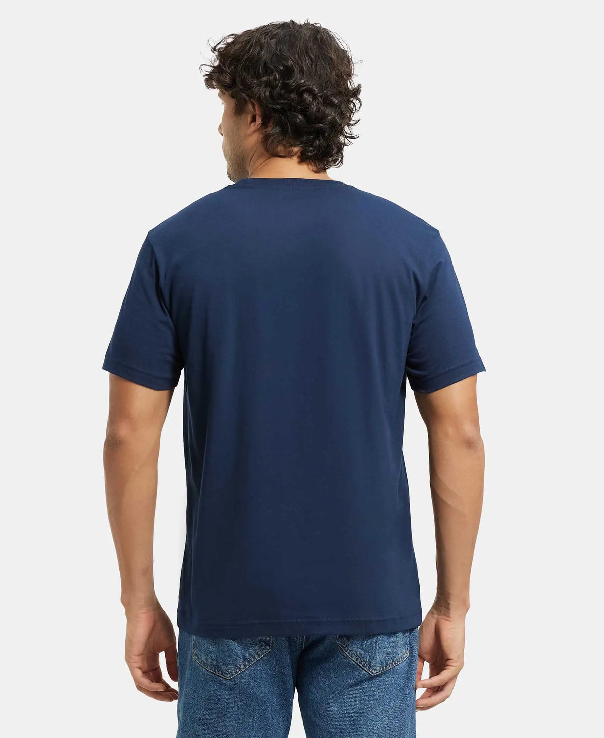 Super Combed Cotton Rich Round Neck Half Sleeve T-Shirt - Navy