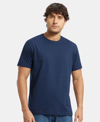 Super Combed Cotton Rich Round Neck Half Sleeve T-Shirt - Navy