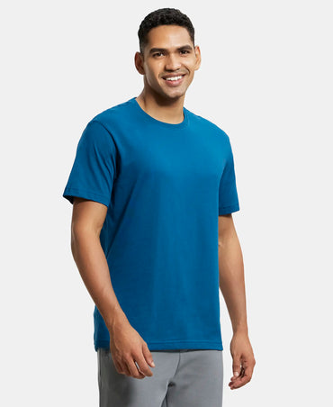 Super Combed Cotton Rich Round Neck Half Sleeve T-Shirt - Seaport Teal