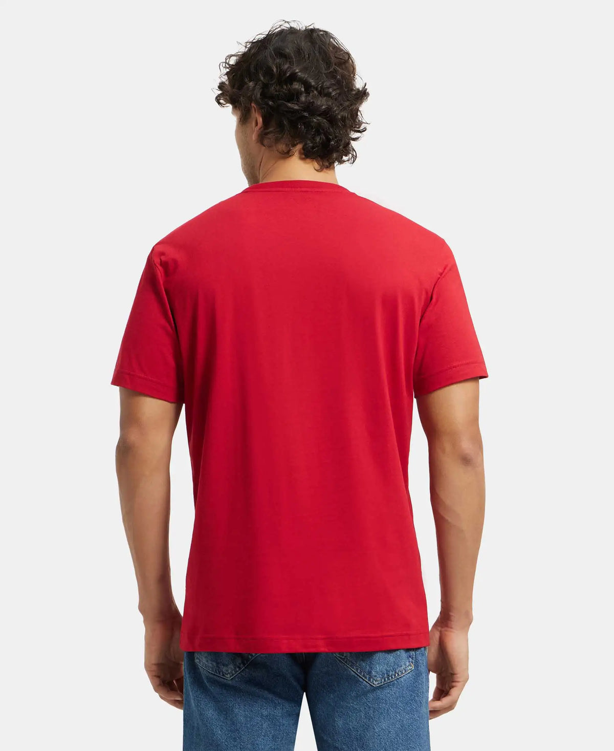 Super Combed Cotton Rich Round Neck Half Sleeve T-Shirt - Shanghai Red