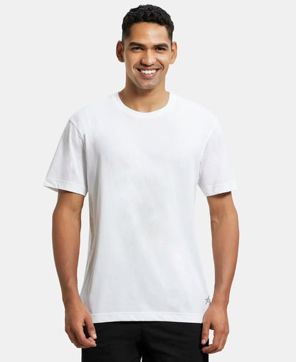 Super Combed Cotton Rich Round Neck Half Sleeve T-Shirt - White