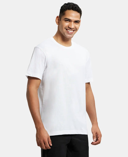 Super Combed Cotton Rich Round Neck Half Sleeve T-Shirt - White