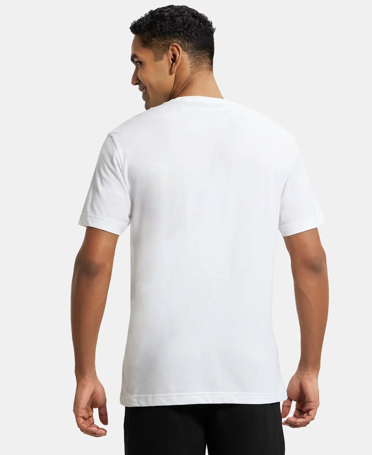 Super Combed Cotton Rich Round Neck Half Sleeve T-Shirt - White