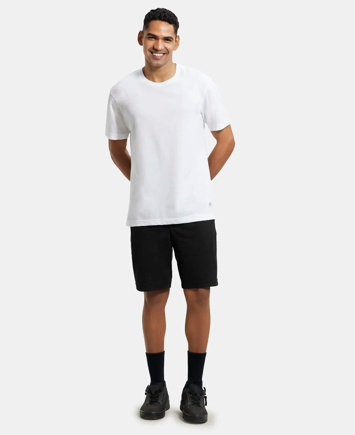 Super Combed Cotton Rich Round Neck Half Sleeve T-Shirt - White