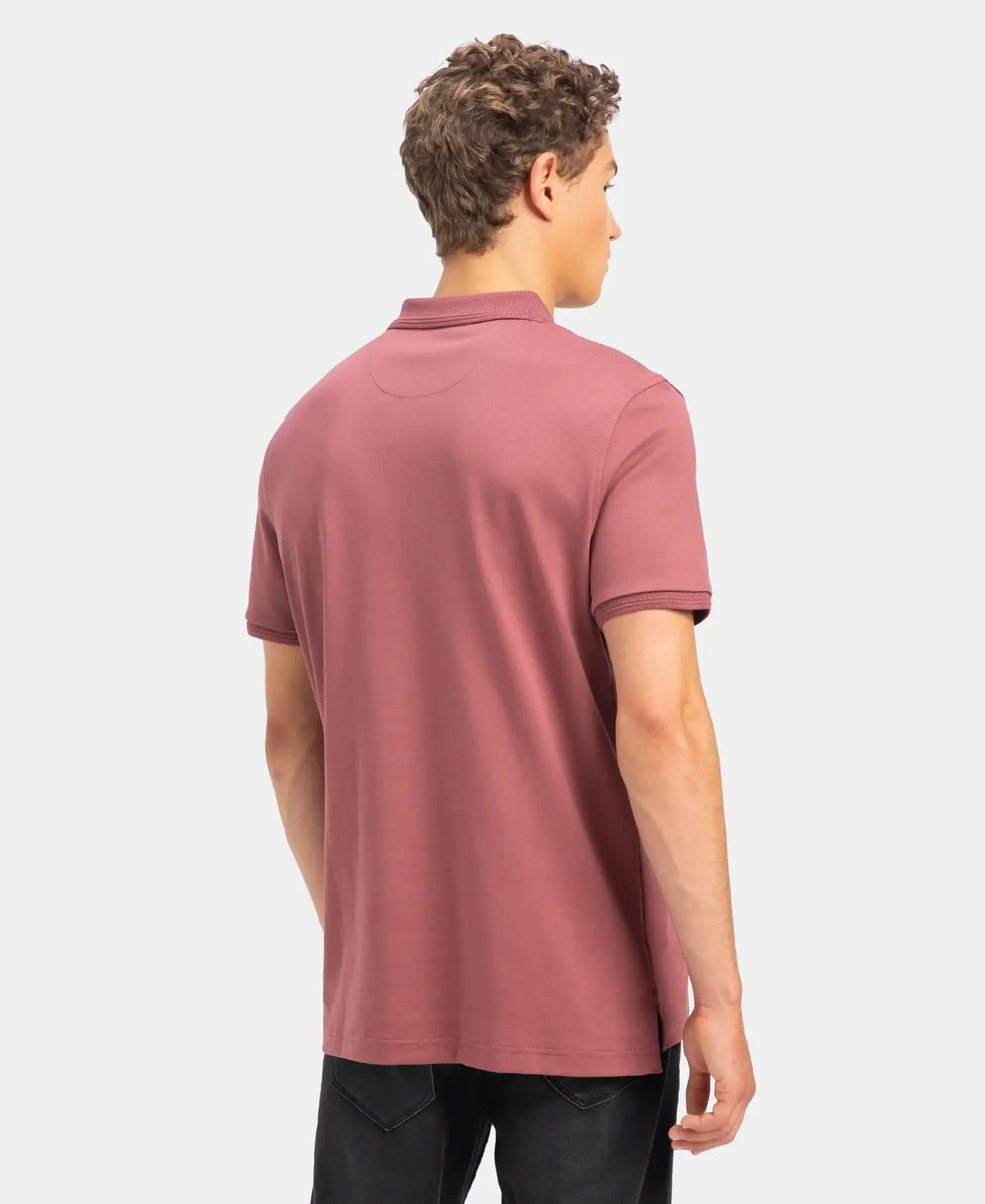 Super Combed Cotton Rich Solid Half Sleeve Polo T-Shirt - Wild Ginger