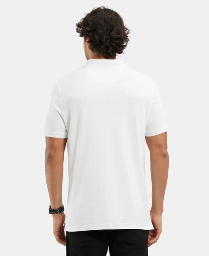 Super Combed Cotton Rich Solid Half Sleeve Polo T-Shirt - White