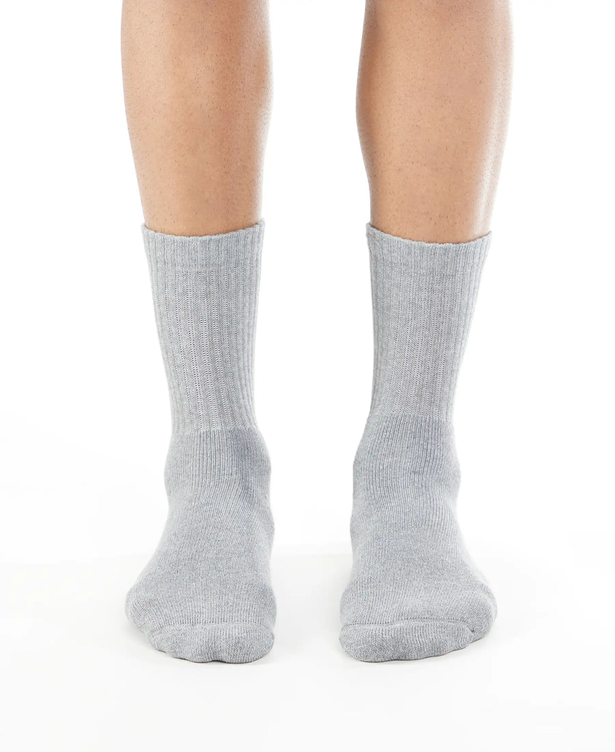 Compact Cotton Terry Crew Length Socks With StayFresh Treatment - Mid Grey Melange