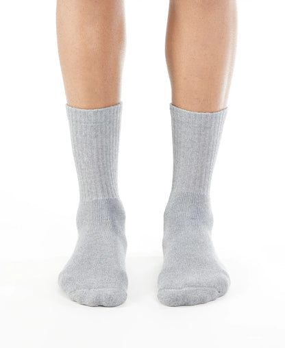 Compact Cotton Terry Crew Length Socks With StayFresh Treatment - Mid Grey Melange