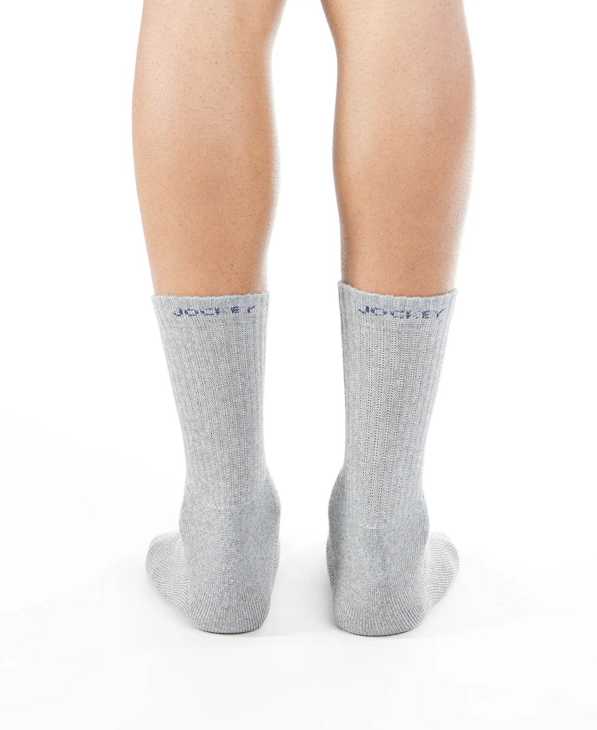 Compact Cotton Terry Crew Length Socks With StayFresh Treatment - Mid Grey Melange