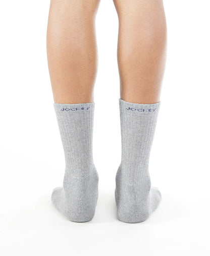 Compact Cotton Terry Crew Length Socks With StayFresh Treatment - Mid Grey Melange