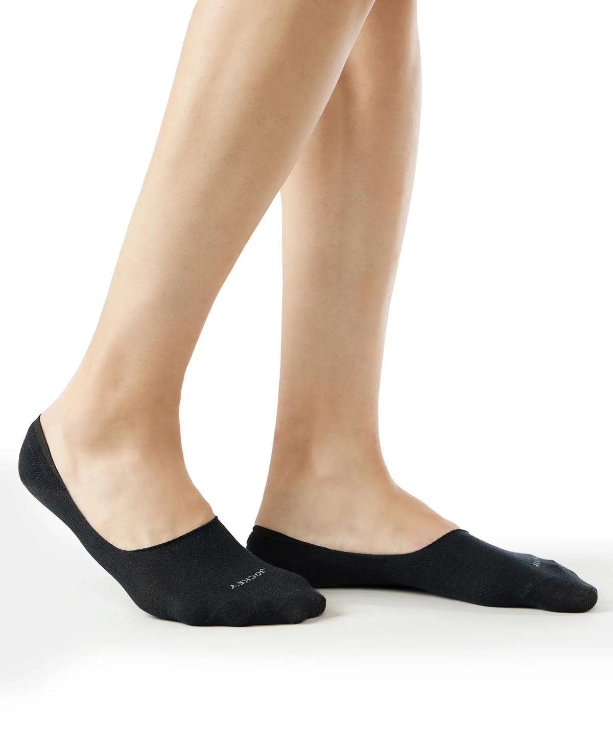 Compact Cotton Elastane Stretch No Show Socks With StayFresh Treatment - Black (Pack of 2)