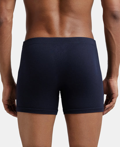 Super Combed Cotton Rib Solid Boxer Brief with Ultrasoft and Durable Waistband - Deep Navy