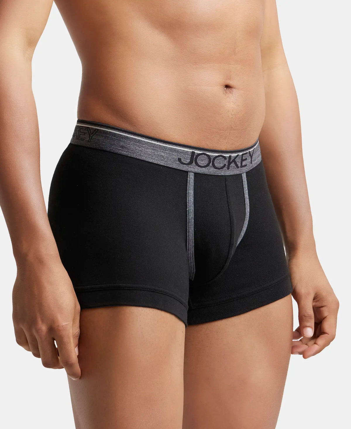 Super Combed Cotton Rib Solid Trunk with Ultrasoft Waistband - Black